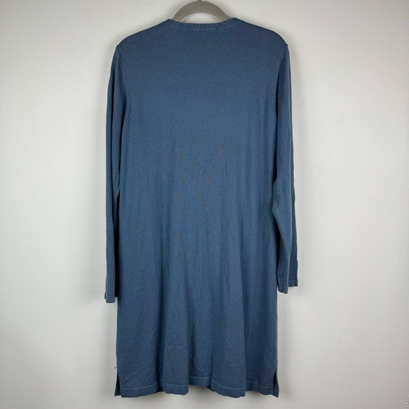 J.Jill Longline V front Button Cardigan,Cornflower Blue, Size Medium - Picture 2 of 11